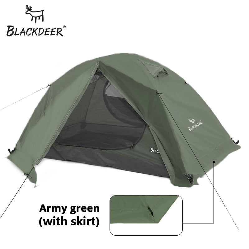 Outdoor Camping Double Layer Waterproof 4 Season Tent With Snow Skirt