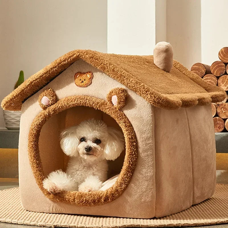 Foldable Dog House, Kennel Bed Mat For Small Medium Dogs Cats, Winter Warm Cat Bed Nest, Pet Products Basket Pets Puppy Cave Sofa