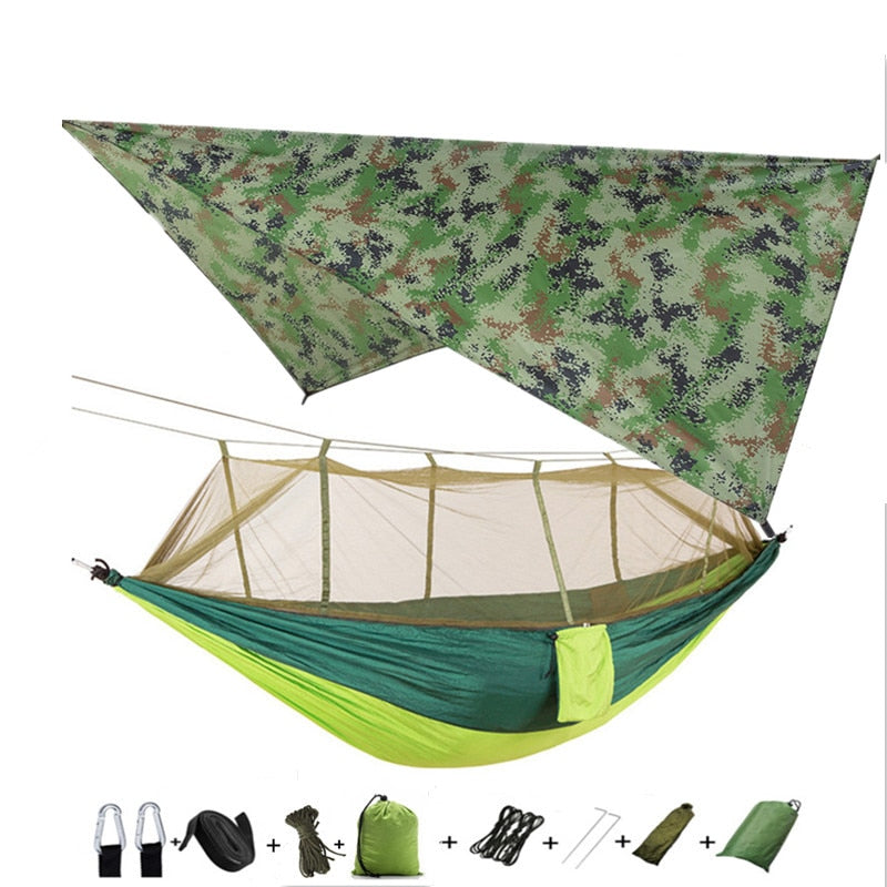 Lightweight Portable Camping Hammock and Tent Awning, Mosquito Net