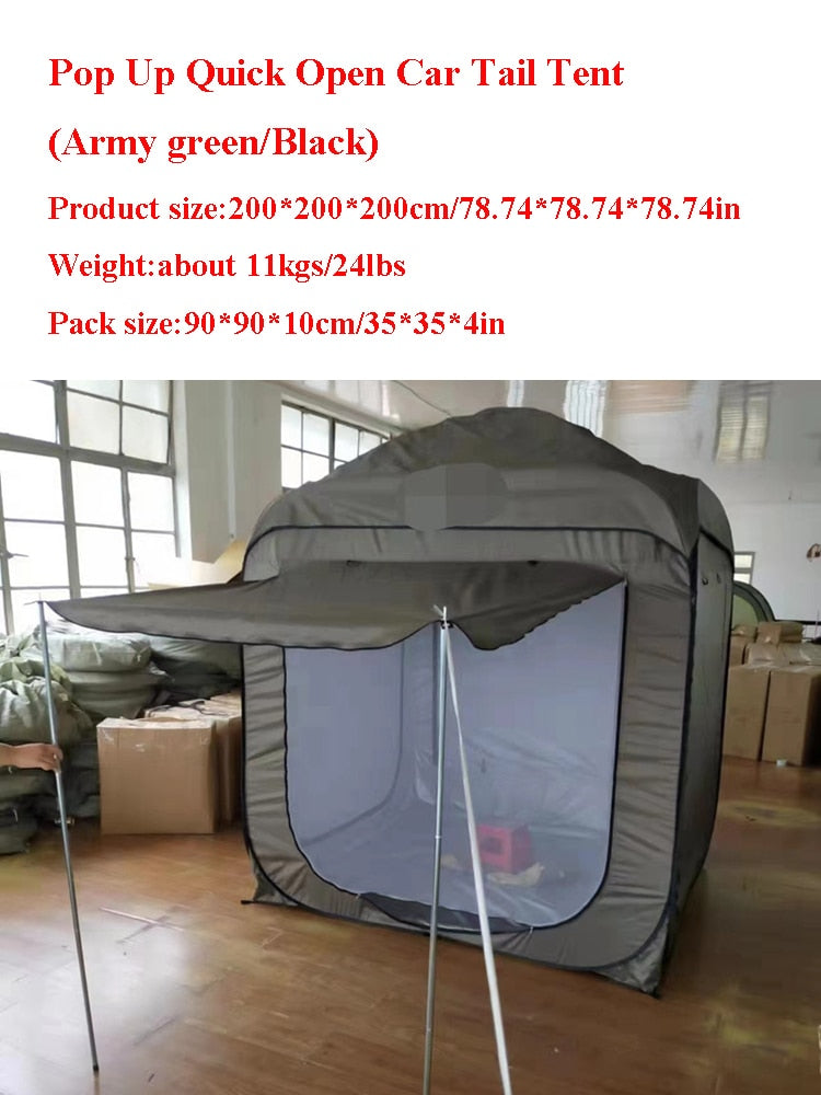 Car Rear Extended Automatic Pop Up 4-6 Person Tent