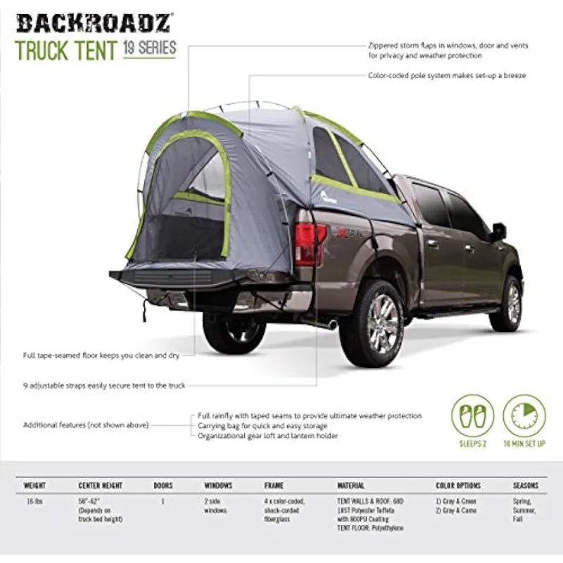 Truck Bed Tent with Waterproof Material Coating, Comfortable and Spacious 2 Person Camping Tent