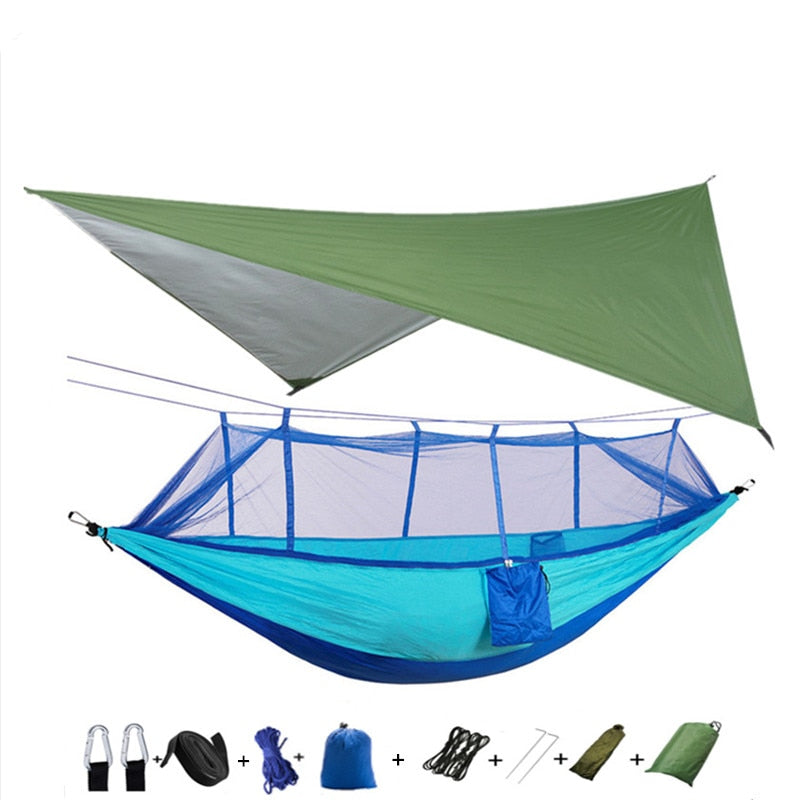 Lightweight Portable Camping Hammock and Tent Awning, Mosquito Net