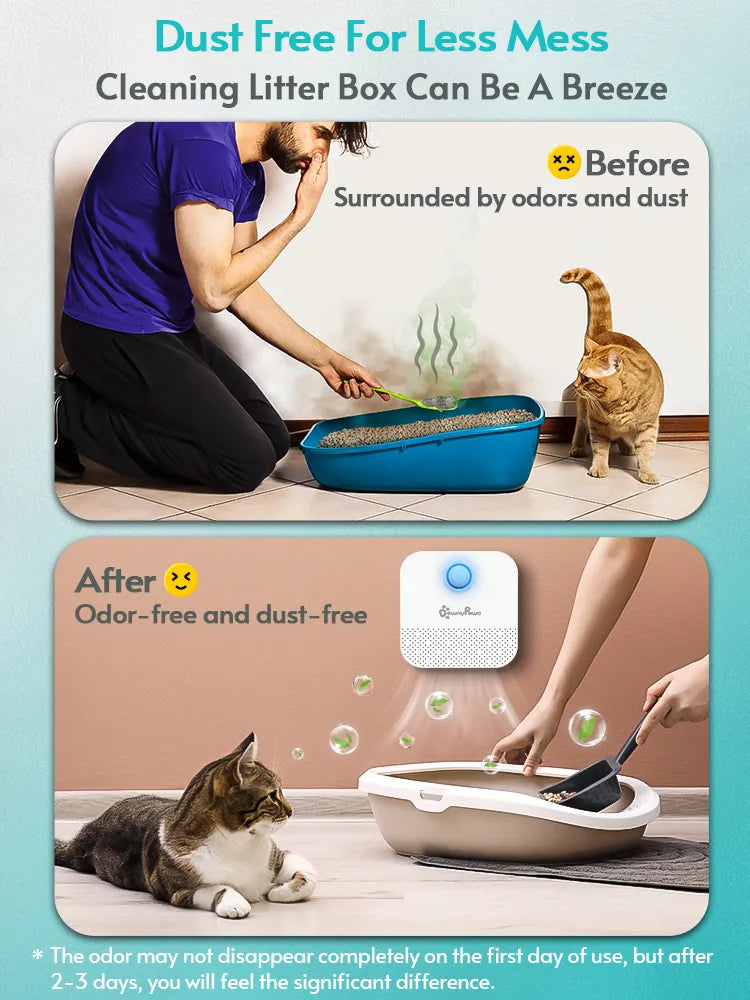 Smart Cat Odor Purifier For Cats, Litter Box Deodorizer, Dog Toilet, Rechargeable Air Cleaner for Pets Deodorization