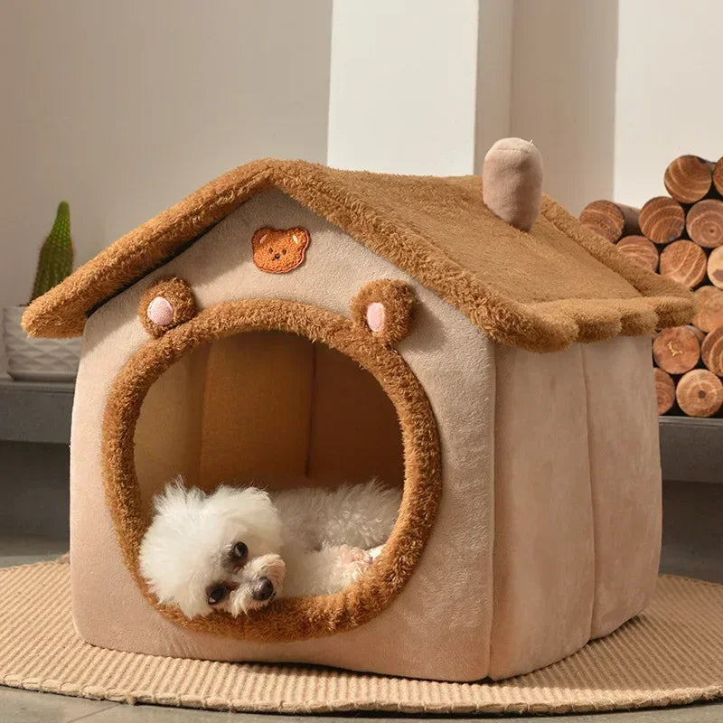 Foldable Dog House, Kennel Bed Mat For Small Medium Dogs Cats, Winter Warm Cat Bed Nest, Pet Products Basket Pets Puppy Cave Sofa