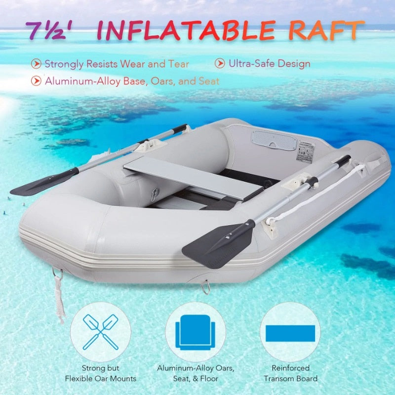 2 Person 7.5Ft Outboard Motor Capable Inflatable Raft for 2