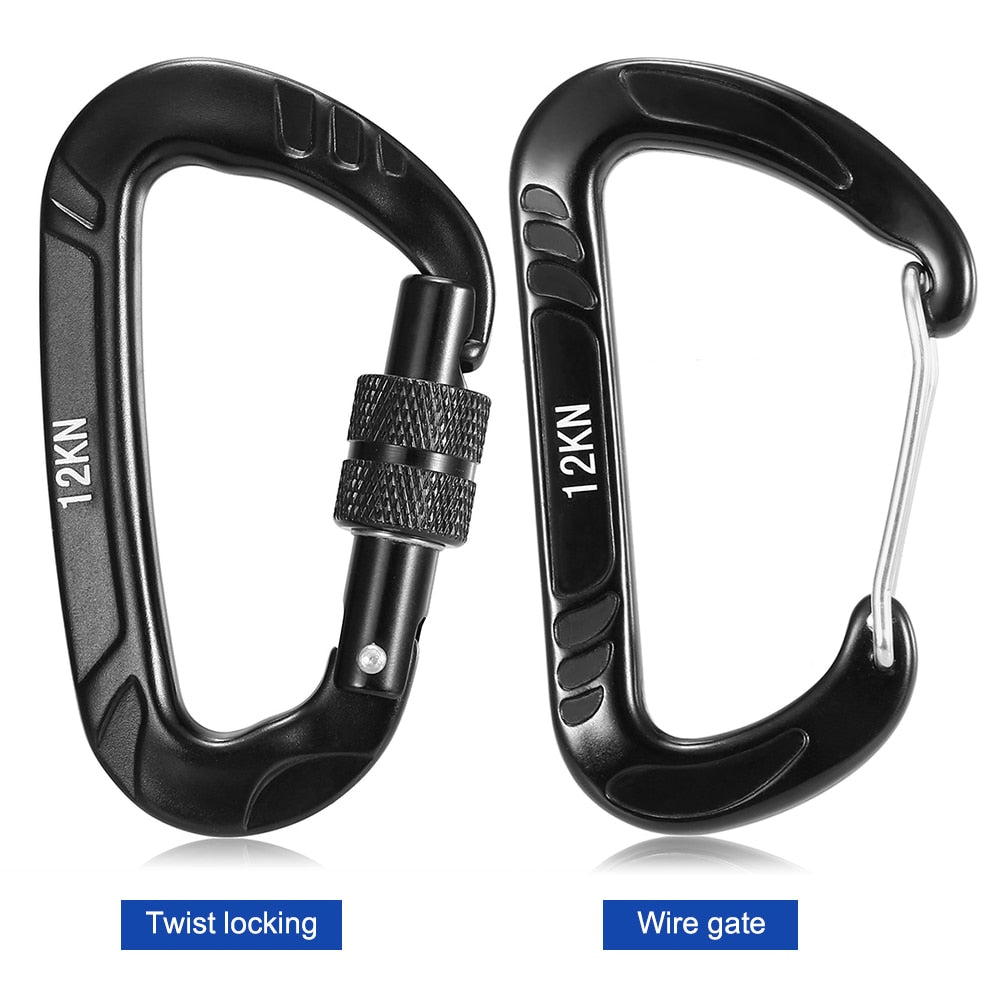 Heavy Duty Climbing Carabiner Steel Spring Clip - youractivewellnessshop