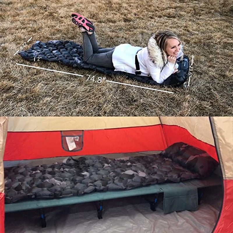 Outdoor Sleeping Camping Inflatable Mattress with Pillows - youractivewellnessshop