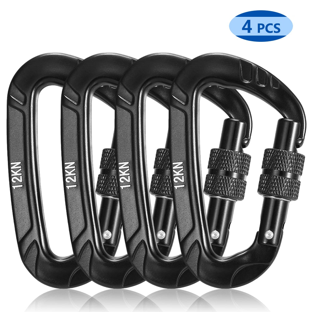 Heavy Duty Climbing Carabiner Steel Spring Clip - youractivewellnessshop