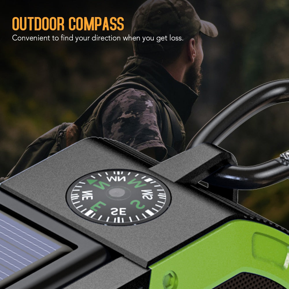 Portable Emergency Survival Solar Hand Crank Flash Light Camping Radio - youractivewellnessshop