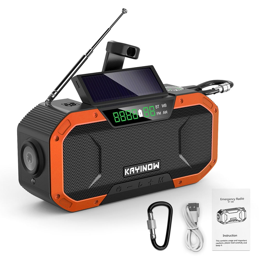 Portable Emergency Survival Solar Hand Crank Flash Light Camping Radio - youractivewellnessshop