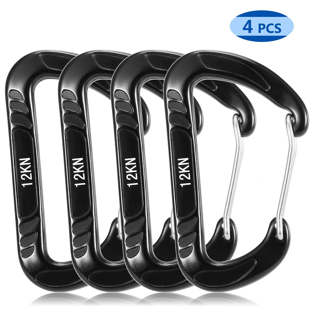 Heavy Duty Climbing Carabiner Steel Spring Clip - youractivewellnessshop