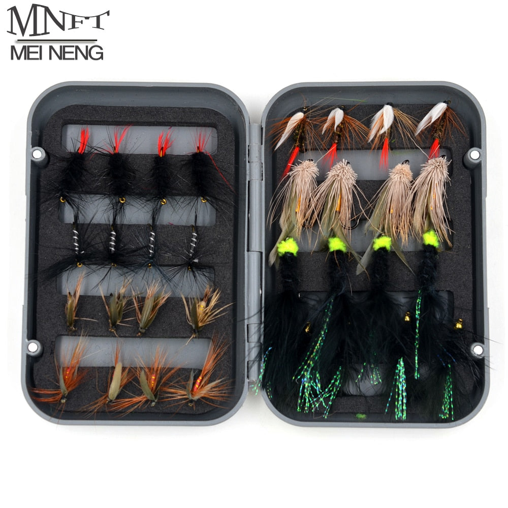 32Pcs/Boxed Black Brown Dry Fly Fishing Lure - youractivewellnessshop