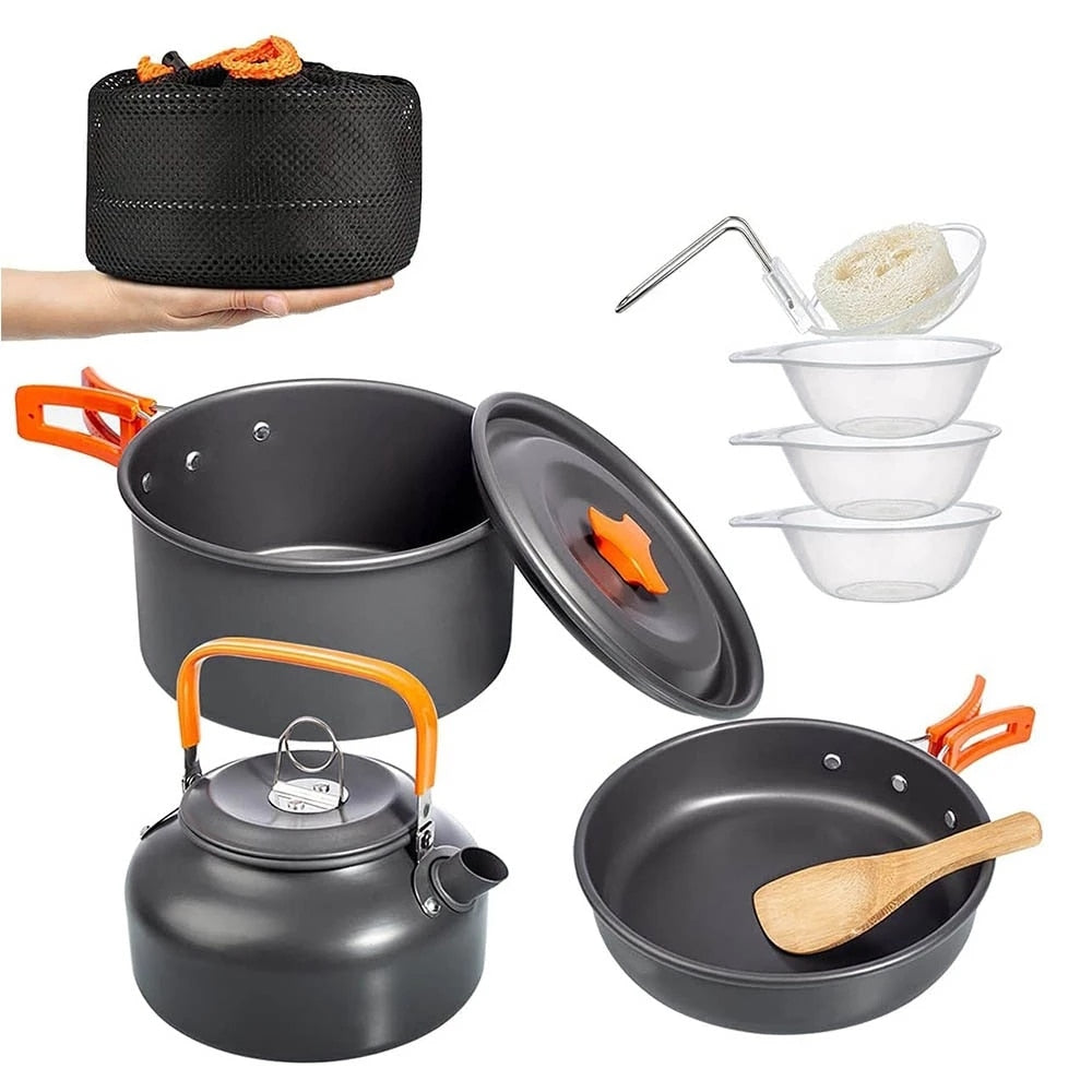 Outdoor Aluminum Camping Cookware Kit - youractivewellnessshop