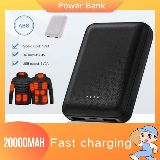 20000mAh Power Bank Portable USB Charger External Battery Pack for Heating Vest Phone etc.