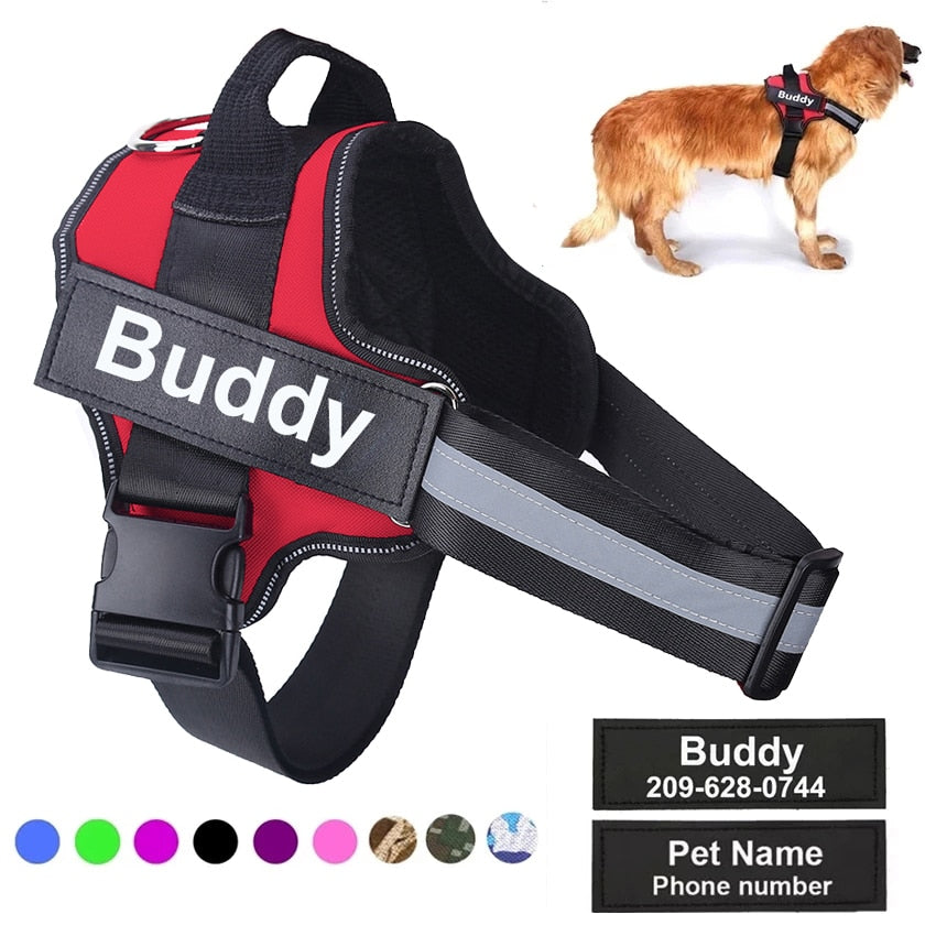 Personalized Reflective Breathable Dog Harness