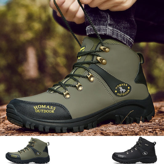 Men Waterproof High Top Leather Trekking Boots