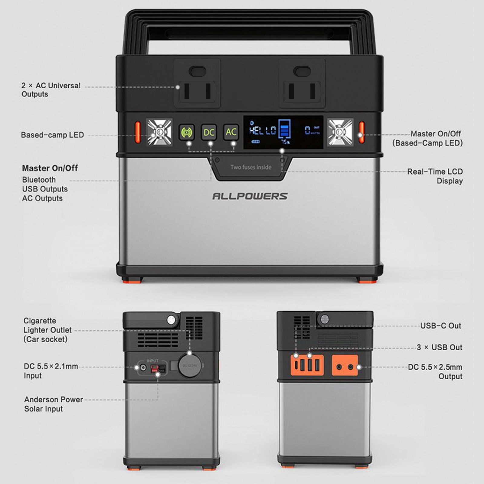 Portable Generator Emergency Power Supply with AC/DC Inverter, Camping - youractivewellnessshop