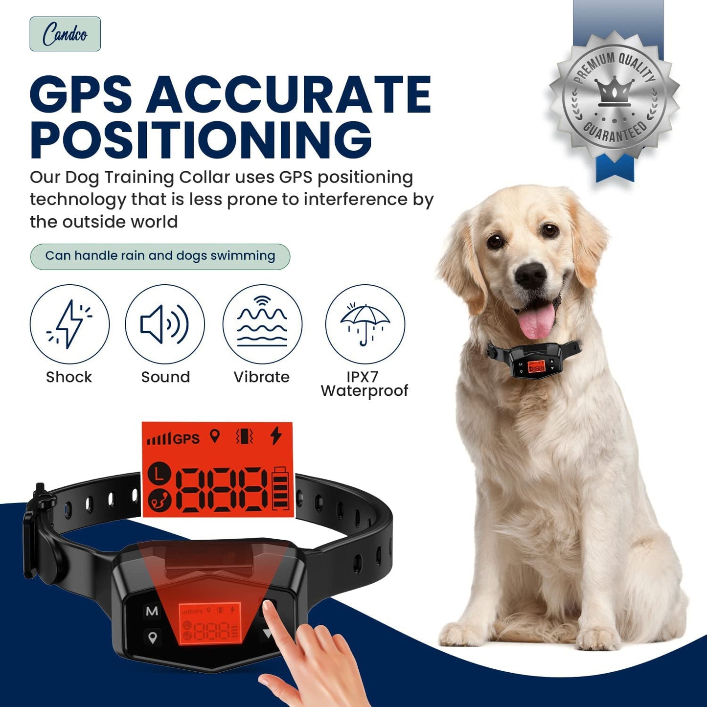 GPS Wireless Rechargeable Dog Fence, Outdoor Dog Containment System