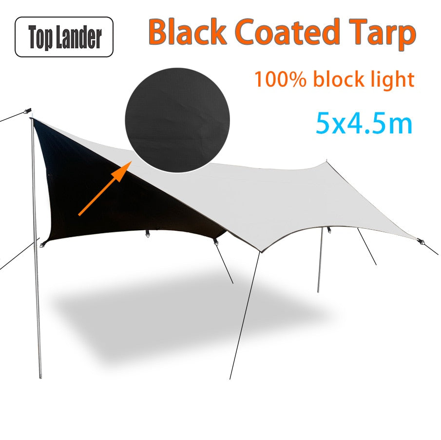 Black Coating Waterproof Hexagonal Awning Camping Tarp