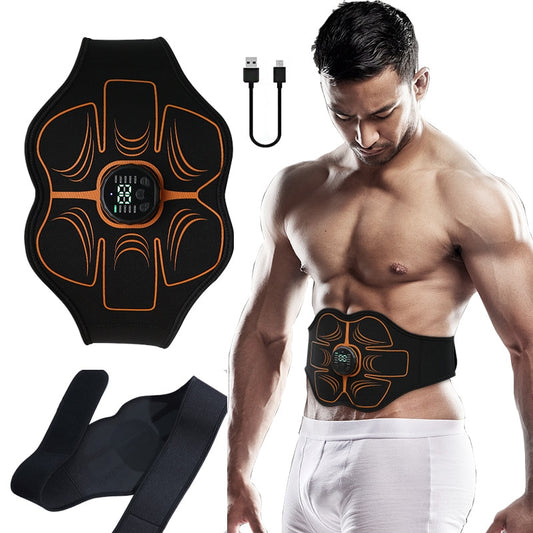 Abs Trainer EMS Abdominal Muscle Stimulator, Electric Toning Belt USB Recharge for Fitness