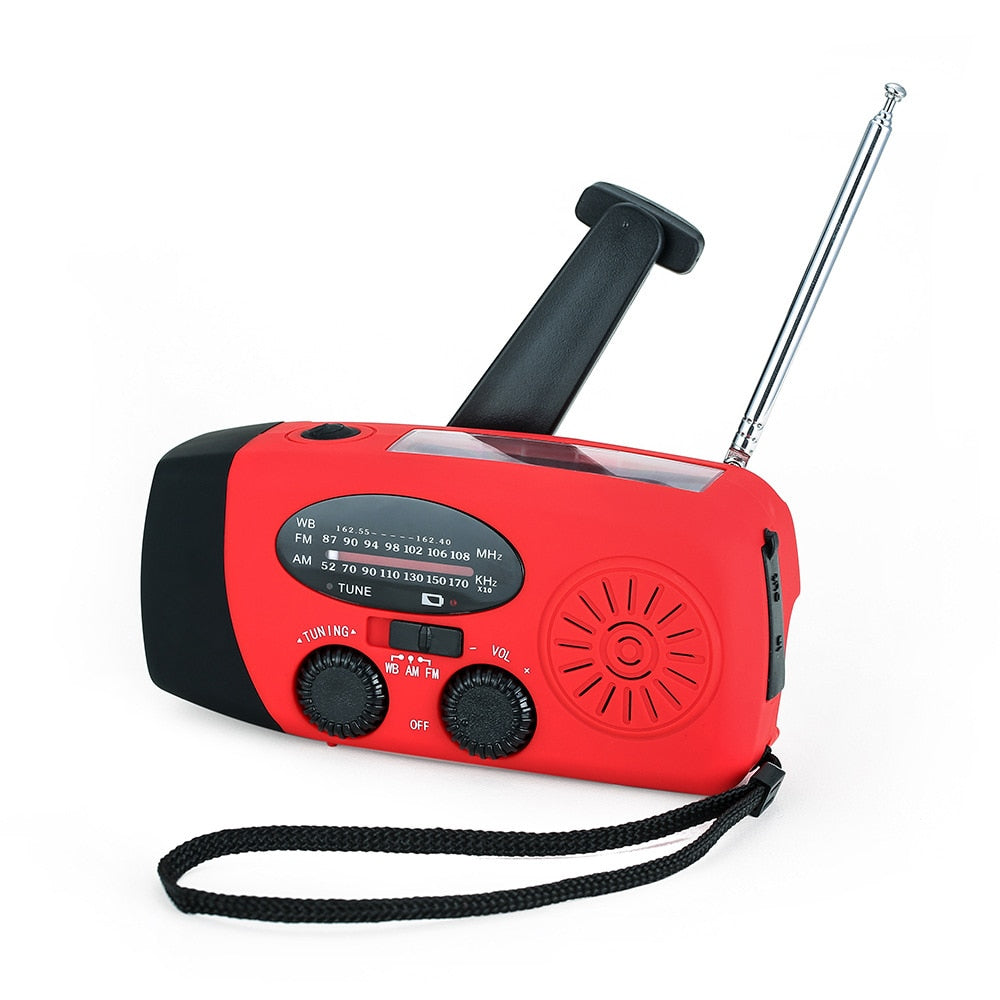 Portable Emergency Survival Solar Hand Crank Flash Light Camping Radio - youractivewellnessshop