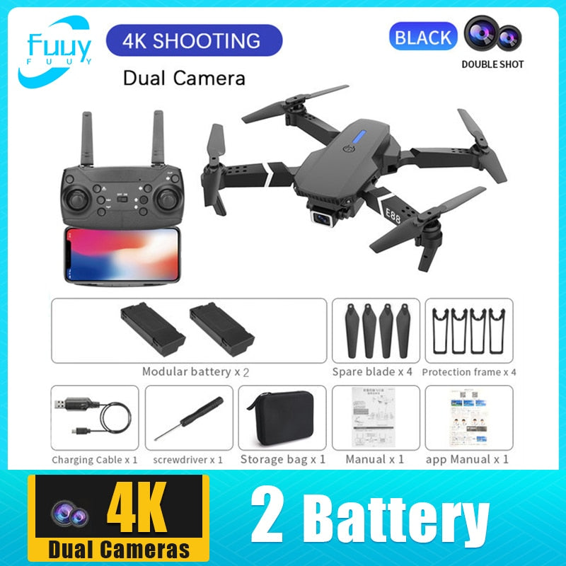 PRO Professional 4K Wide Angle HD Camera Remote Control Foldable Quadrotor Helicopter Drone