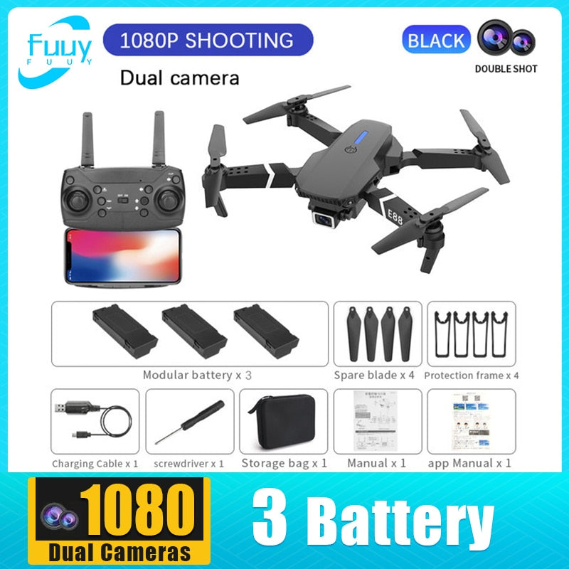 PRO Professional 4K Wide Angle HD Camera Remote Control Foldable Quadrotor Helicopter Drone