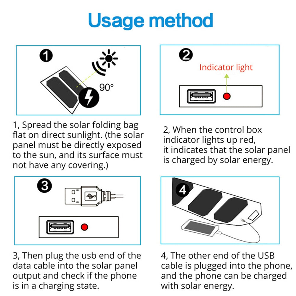 Folding Outdoor Camping Hiking Solar Panel Charger - youractivewellnessshop