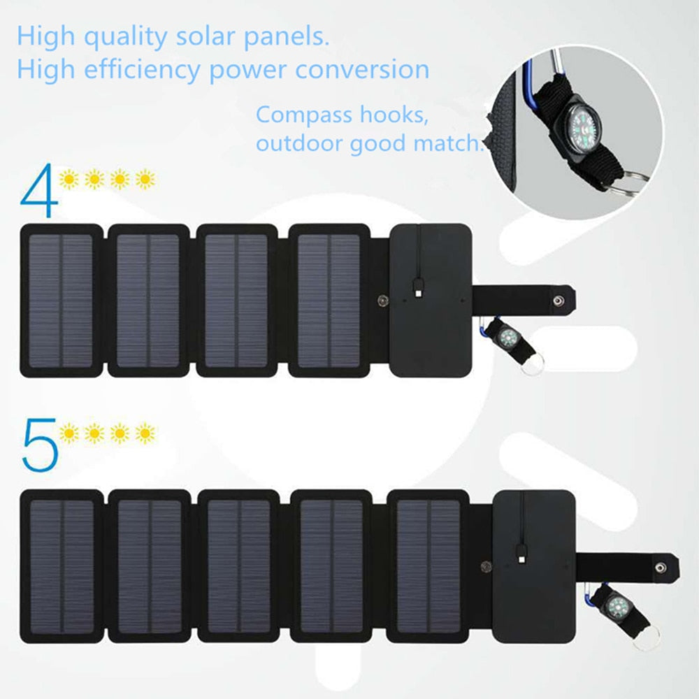 Folding Outdoor Camping Hiking Solar Panel Charger - youractivewellnessshop