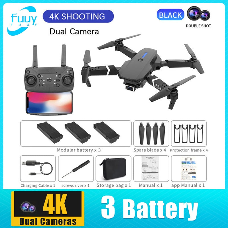 PRO Professional 4K Wide Angle HD Camera Remote Control Foldable Quadrotor Helicopter Drone