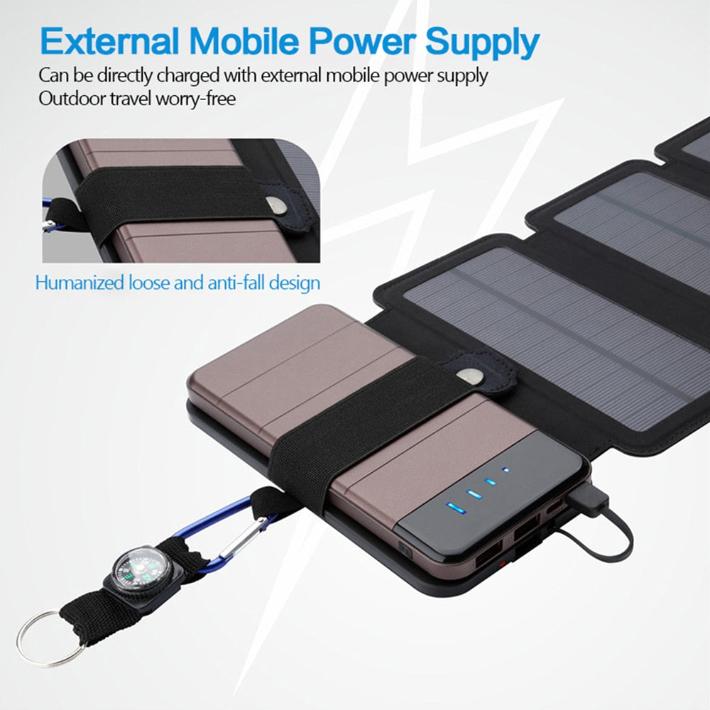 Folding Outdoor Camping Hiking Solar Panel Charger - youractivewellnessshop