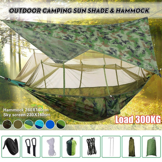 Lightweight Portable Camping Hammock and Tent Awning, Mosquito Net