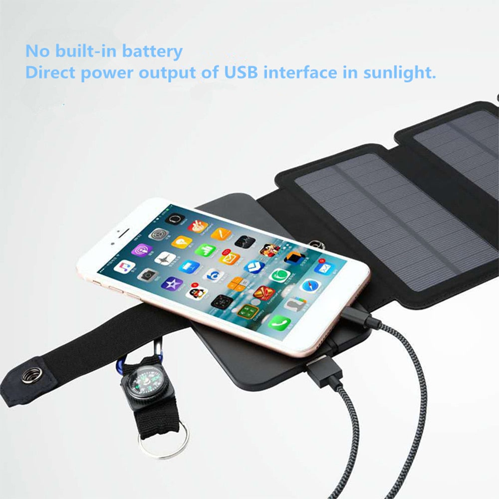 Folding Outdoor Camping Hiking Solar Panel Charger - youractivewellnessshop